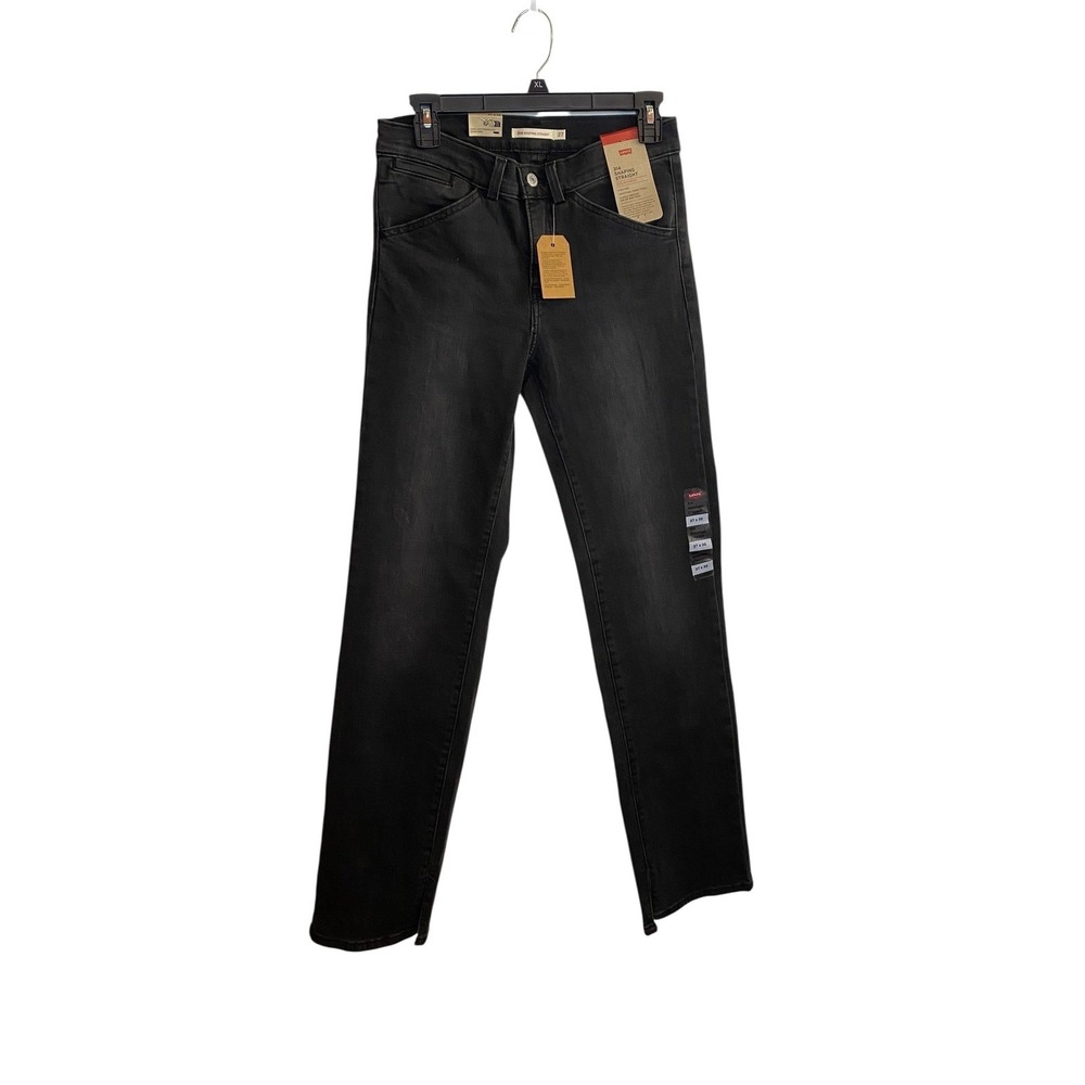 Levis 314 Shaping Straight Leg Jeans Black Stretch Mid Rise Womens Size 27x32